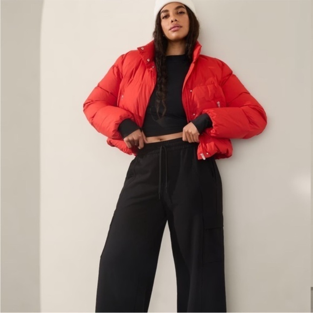 ATHLETA Summit Down Jacket, Candy Red SIZE XXS #467781